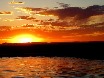 Scenic view of sunset over sea