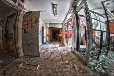 Interior of abandoned building