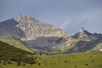 Scenic view of mountains against sky