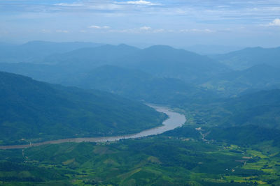 High angle view of landscape against sky