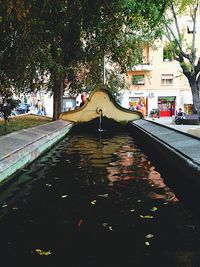 Canal in park in city