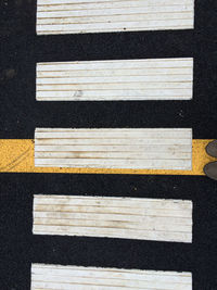 High angle view of road marking 