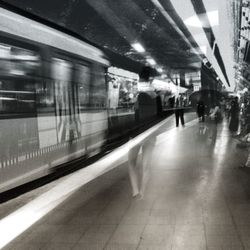 Blurred motion of subway station