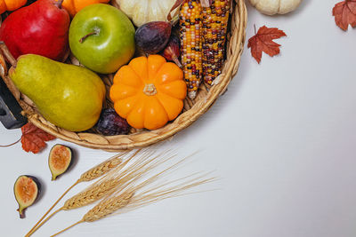 High angle view of food on table