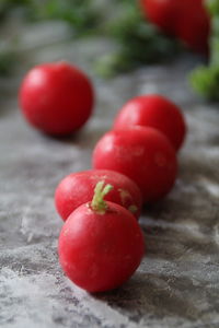 Close-up of tomatoes on table