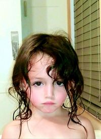 Portrait of girl in bathroom