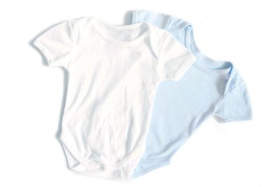 High angle view of bed against white background