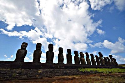 Low angle view of old building against cloudy sky