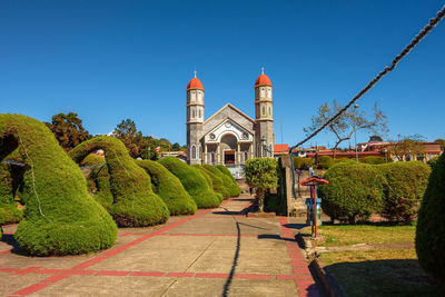 View of a temple against building