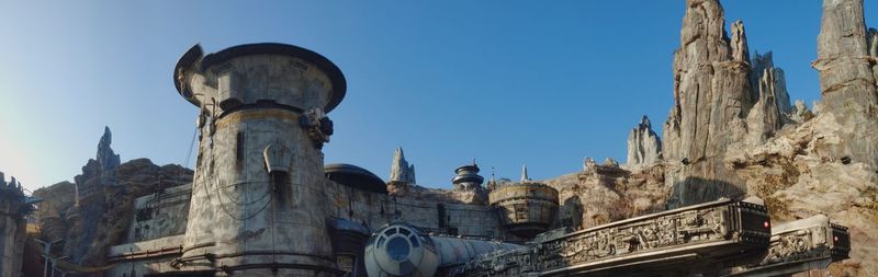 Low angle view of historic building against clear sky