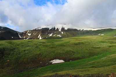 Scenic view of mountains against sky