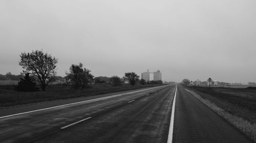 Road against clear sky