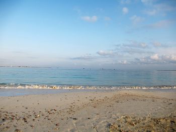 Scenic view of beach against sky