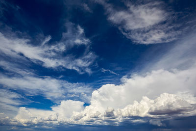 Low angle view of clouds in blue sky