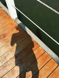 High angle view of pier over water