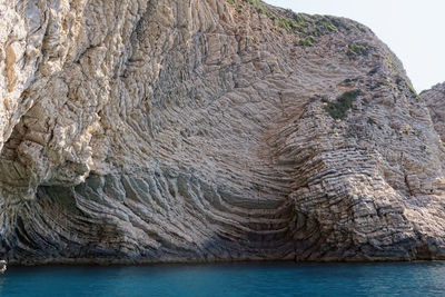 Rock formation in sea