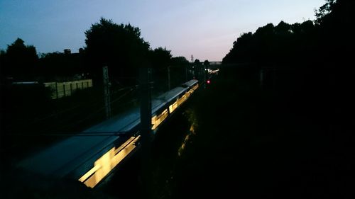 View of railway tracks against clear sky