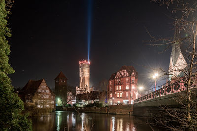 Illuminated city at night