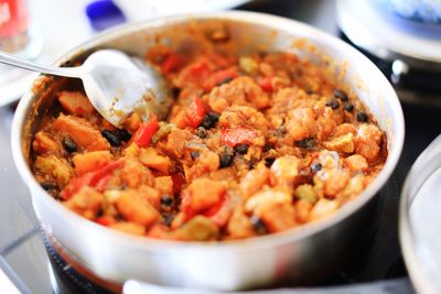 Close-up of meal served in bowl