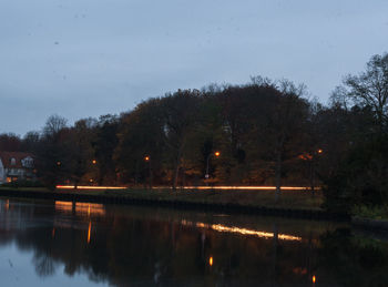 Reflection of trees in water