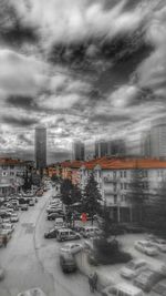 Traffic on road in city