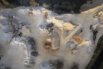 Aerial documentation of a factory for the production of building materials 