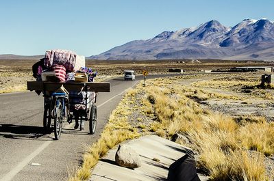 View of a bicycle on desert