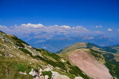 Scenic view of mountains against sky