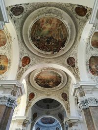 Low angle view of ceiling in temple