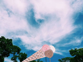 Low angle view of trees against sky