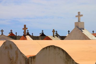 Panoramic view of temple building against sky