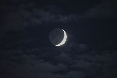 Low angle view of moon in sky