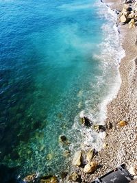 High angle view of beach