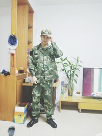 Young woman standing in traditional clothing