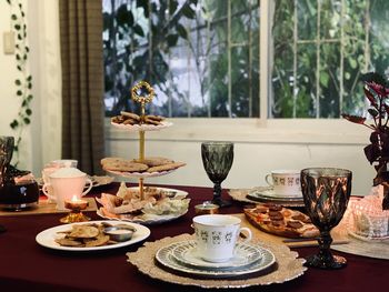 Close-up of food on table