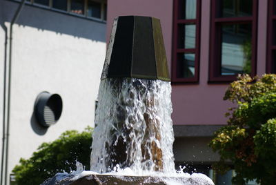 Close-up of water falling from fountain