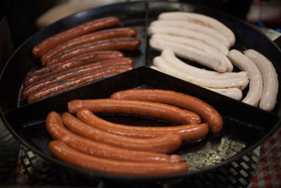 Close-up of sausages in plate