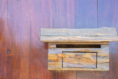 Close-up of old wooden door