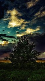 Scenic view of field against cloudy sky