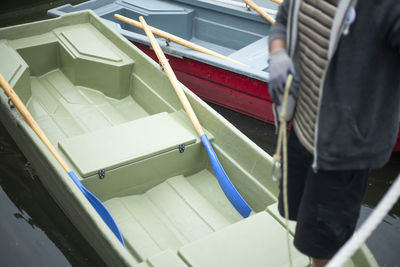 High angle view of boat