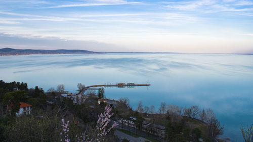 High angle view of sea against sky