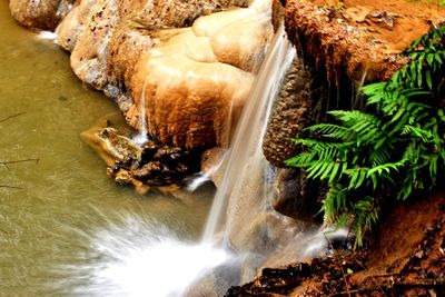 Scenic view of waterfall