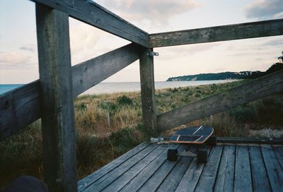 Bridge over sea against sky