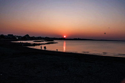 Scenic view of sea at sunset