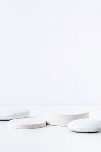 Close-up of pills against white background