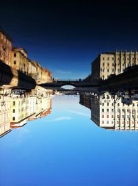 Reflection of buildings in water