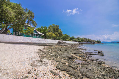 Scenic view of beach against sky