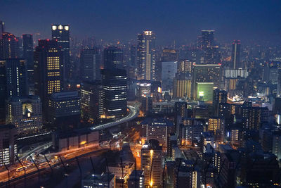 Night view of urban buildings