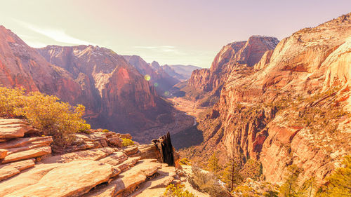 Scenic view of mountains against sky