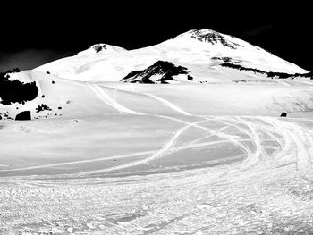 Scenic view of snow covered mountain